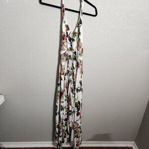 Forever21 Womens Romper Dress Small Halter Maxi Floral Open Floral Sleeveless
